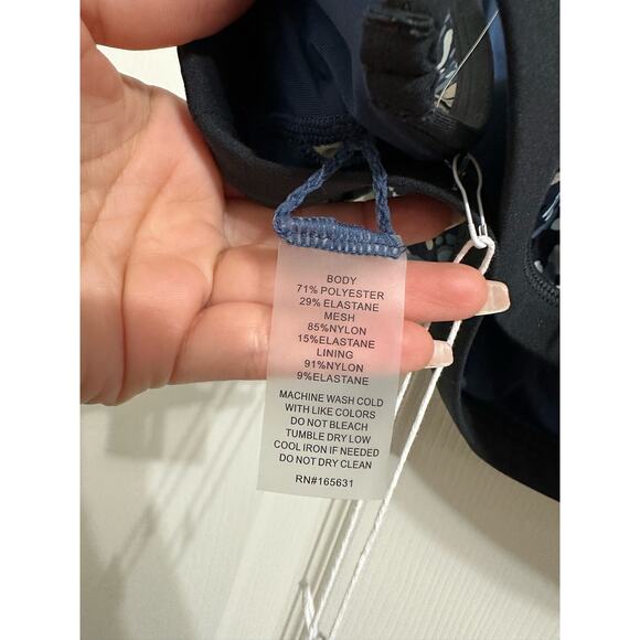 Calme Johnny was endurance sports bra ll navy polka dots size XXL NEW - Picture 5 of 6